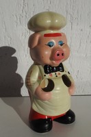 Vintage konyhai fakanál tartó malac figura - Röfi a konyhában