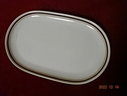 Alföld porcelain, oval meat bowl with brown stripe, length 28.5 cm. He has! Jokai.