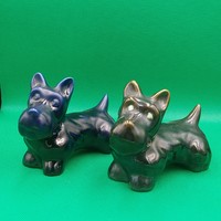 Antik gyűjtői Budapesti Zsolnay kerámia kutya figurák