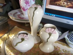 Váza garnirtúra 3 darab egyben szeci virágszállal- jelzett, hibátlan