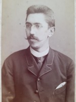Antik férfi fotó 1884 Goszleth István Budapest régi műtermi fénykép