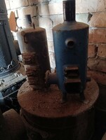Antik Ritka Ipari kályha kazán vizsgamunka makett modell vizsga vintage industrial