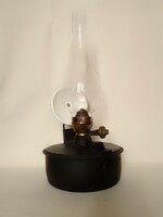 Internal oil tank with spotlight for lighting an antique old signal lamp, a special feature