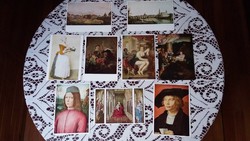 9  régi képeslap drezdai múzeumokban lévő festményekről