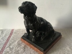 György Vastagh terracotta bronze inscribed dog 1896.