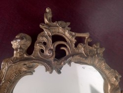 Antik 1890-es Bécsi barokk kézi tükör szecessziós angyalka eladó