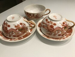Japanese eggshell porcelain tea cups with a dragon pattern