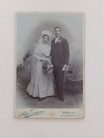 Antique wedding photo Viennese atelier fortuna wien studio old photo bride groom