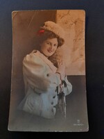 Régi női fotó képeslap