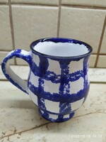 Kék mintás kerámia pohár, bögre eladó!