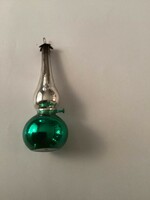 Régi üveg petróleum lámpa karácsonyfadísz