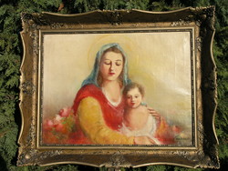 Pirhalla Nándor (1884 - ) - "Madonna a Jézussal!" -  életkép