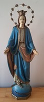 Szűz Mária faragott festett aranyozott fa szent szobor IMMACULATA 105cm