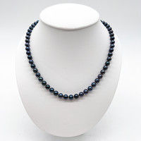 Kék tenyészetett gyöngy nyaklánc - EK88