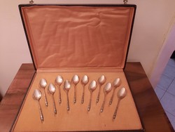 Antique silver-plated fire-gilded coffee and mocha spoon 12 pcs