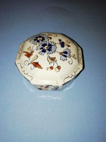 Zsolnay porcelán búzavirágos, kézzel festett bonbonier, ékszertartó