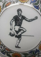 Retro Hollóházi pálinkás szet futballozó férfi figurával, 4 kupicával, férfi ajándék