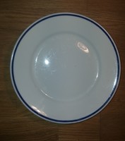 Zsolnay porcelain flat plate with blue stripes 24 cm