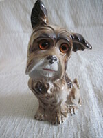 Német Art Deco állatfigurák kutya aromalámpa Yorkshire terrier asztali lámpa üvegszemekkel