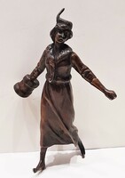 Beautiful antique bronze statue - skating lady