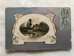 Antique, embossed, gilded postcard - 1904 -2.