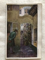 Antique romantic postcard - 1917 -2.