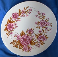 Zsolnay flower pattern porcelain wall plate, marked, diameter 24.5 cm
