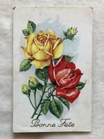 Antik, régi virágos képeslap                                         -2.