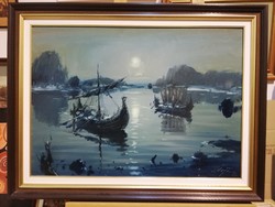 BÁNFALVY ÁKOS Hajók este az öbölben 205.