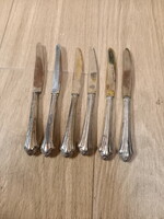 Gorgeous silver-handled antique fruit cutting knife set (6 pcs., 17.2 cm)
