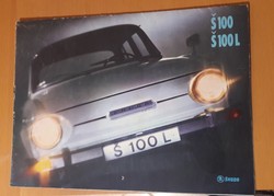 Skoda 100 l vintage car brochure, retro advertisement