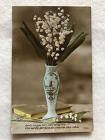 Antik virágos  képeslap - postatiszta                                            -2.