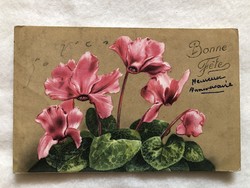Régi virágos képeslap                          -2.
