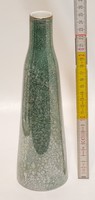 Hollóházi zöld lüsztermázas, hengeres porcelán váza (2467)