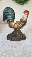 Rooster-shaped cast iron door support, decoration
