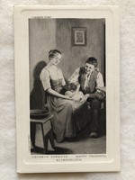 Antik romantikus képeslap - Postatiszta                          -2.