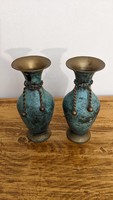 Art Nouveau copper vases (15cm)
