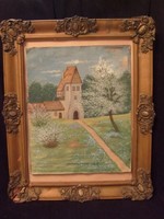 Barabás painting 1956. Gilded frame watercolor 38 x 31 cm
