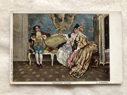 Antique long address romantic postcard - 1900 -2.