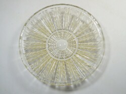 Retro régi üveg tálca kínáló - kb. 1970-1980-as évekből - 16 cm átmérő