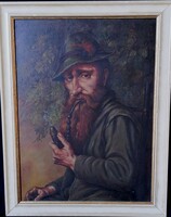 Fk/358 - with müller mark - portrait of a Bavarian hunter with a pipe