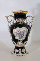Hollóházi Barokk Váza 35.5cm Hibátlan | Hollóháza Kék Arany Füles Serlegváza