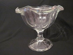 Old glass goblet thick-walled glass centerpiece offering 15 x 17 cm