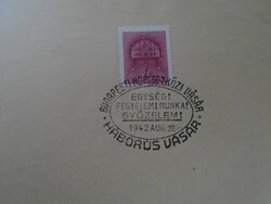 D192457  Alkalmi bélyegzés  Nemzetközi Vásár Budapest    -Báborús Vásár 1942