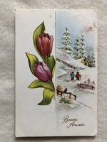 Antik, régi Karácsonyi képeslap                  -2.
