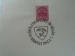 D192469 occasional stamp fruit exhibition and fair Budapest 1942