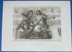 Old etching approx. 1890-1900. Italian art theme, marked, page size 37 x 27 cm.