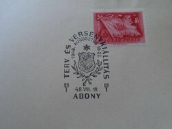 D192507  Alkalmi bélyegzés -Terv és Versenykiállítás  ABONY 1948