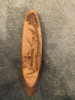 Picture made with pyrograph technique - oval, Romanian