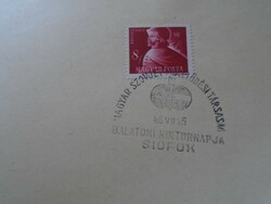 D192524 Alkalmi bélyegzés -  MSZMT  Balatoni kultúrnapja - Siófok 1948 Balaton